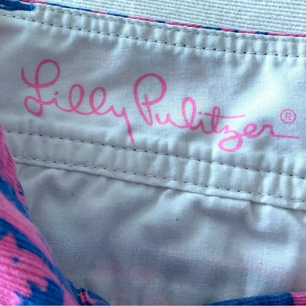 Lilly Pulitzer Callahan Shorts Pink Purple Tropical Size 0 - Picture 6 of 9